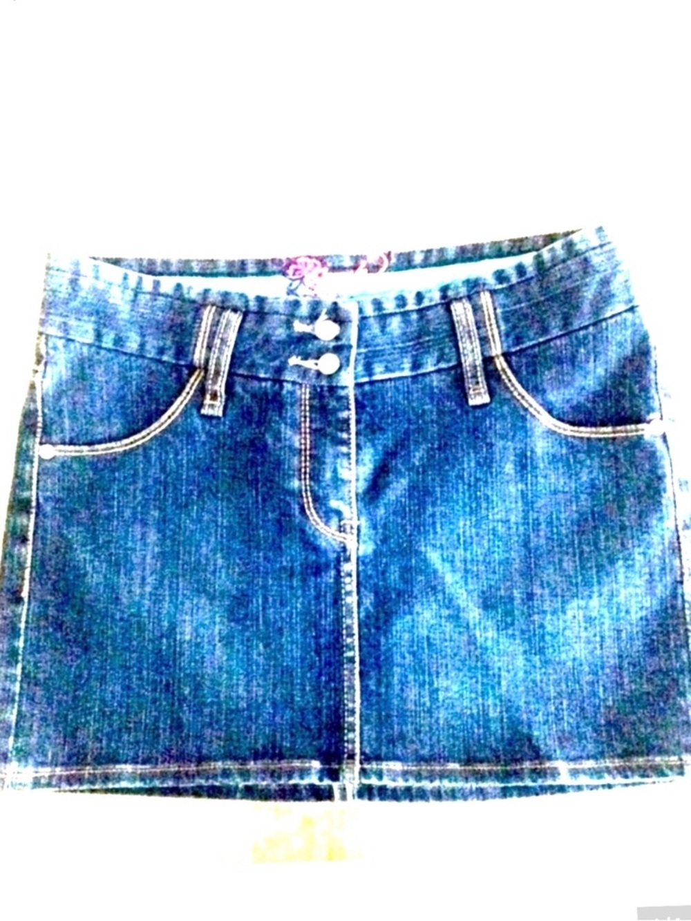 FCUK Jean Y2K Denim Ultra Micro Mini Skirt